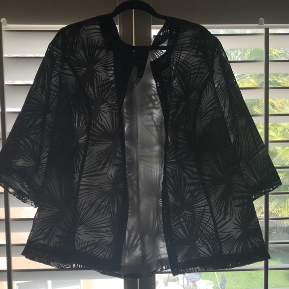 Maggie Barnes Jackets & Blazers - Maggie Barnes Black Sheer Blazer w/White Lining